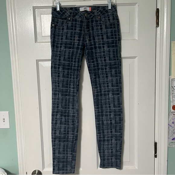 CAbi Denim - CAbi Blue Skinny Tie Dye Grid Style jeans